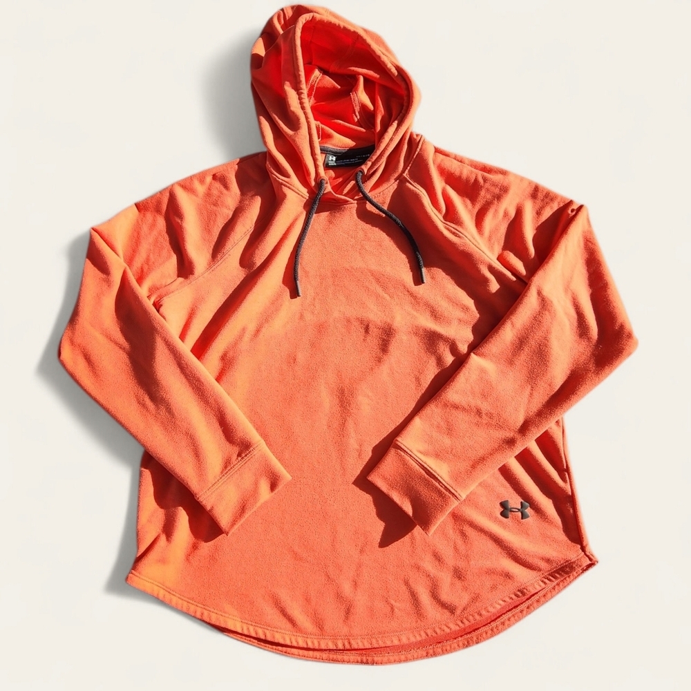 Under Armour Hoodie Loose Fit Keyhole Back Cutout‎ Large Orange Activewear Gym